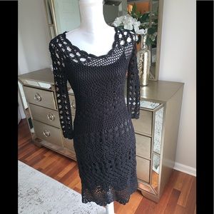 Black crochet dress- reg $149
